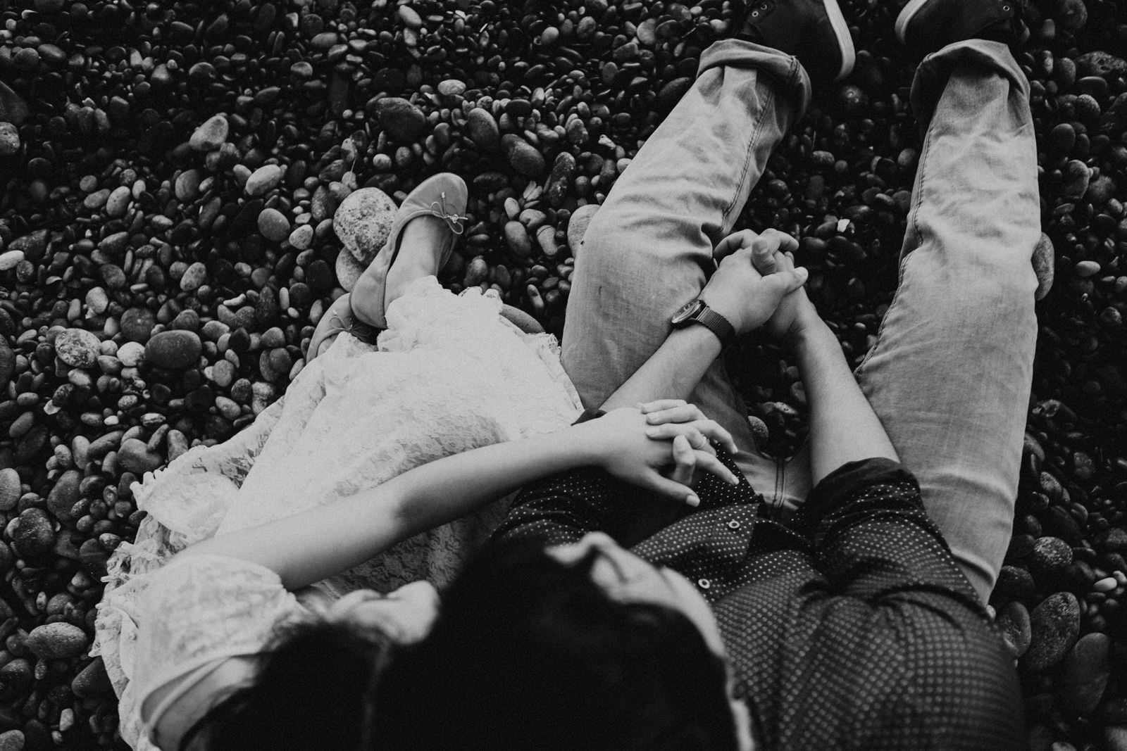 torrey pines engagement session intimate moment bnw