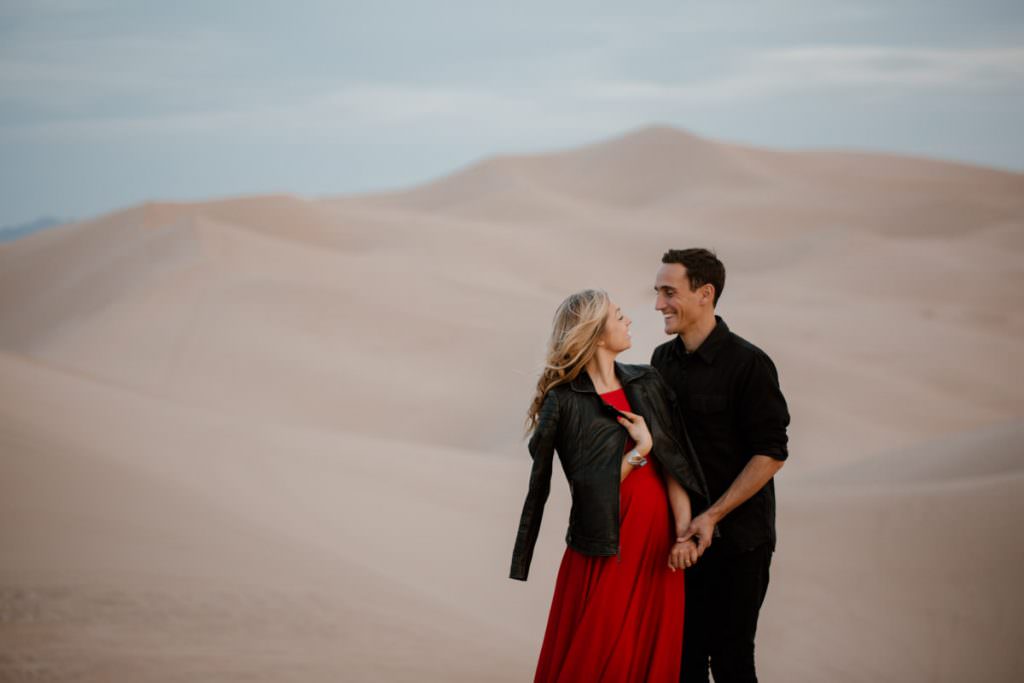 glamis sand dunes engagement session its getting dark